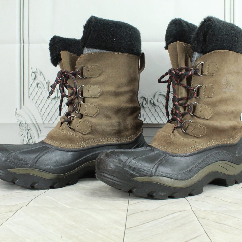 Sorel Antarctic Suede Lace-up Lined Insulated Waterproof Winter Boots Size 12 - Picture 2 of 11